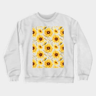 Sunflowers watercolor pattern #2 Crewneck Sweatshirt